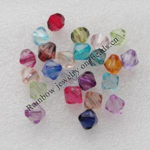 Transparent Acrylic Bead Mix Color, Bicone 12x12mm Hole:2mm, Sold by Bag 