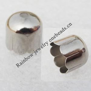 Jewelry Terminators, Cord End Caps, Iron, Lead-free, 10x9mm with 8mm inside diameter, Hole: about 2mm, Sold by bag