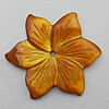 Carved Shell Pendant, Flower 30mm Hole:2mm, Sold by PC