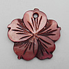 Carved Shell Pendant, Flower 28mm Hole:2mm, Sold by PC