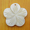 Carved Shell Pendant, Flower 24mm Hole:1mm, Sold by PC