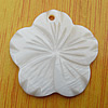 Carved Shell Pendant, Flower 25mm Hole:2mm, Sold by PC