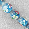 Inner Flower Lampwork Beads, Round 12mm Hole:About 1.5mm, Sold by PC