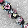 Inner Flower Lampwork Beads, Round 12mm Hole:About 1.5mm, Sold by PC