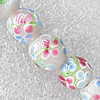 Inner Flower Lampwork Beads, Round 12mm Hole:About 1.5mm, Sold by PC