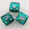 Lampwork Beads, Square 15mm Hole:About 1.5mm, Sold by PC