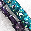 Lampwork Beads, Mix Color Square 15mm Hole:About 1.5mm, Sold by Group