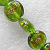 Inner Flower Lampwork Beads, Flat Round 20mm Hole:About 1.5mm, Sold by PC