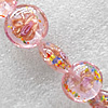 Inner Flower Lampwork Beads, Flat Round 20mm Hole:About 1.5mm, Sold by PC