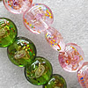 Inner Flower Lampwork Beads, Mix Color Flat Round 20mm Hole:About 1.5mm, Sold by Group