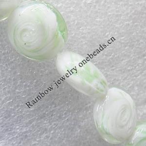 Lampwork Beads, Flat Round 20mm Hole:About 1.5mm, Sold by PC