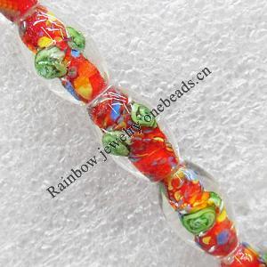 Inner Flower Lampwork Beads, Oval 11x16mm Hole:About 1.5mm, Sold by PC
