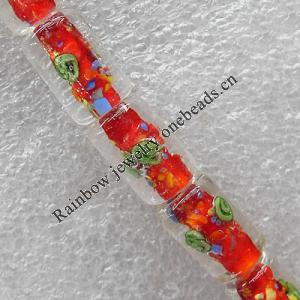 Inner Flower Lampwork Beads, Column 11x16mm Hole:About 1.5mm, Sold by PC