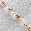 Inner Flower Lampwork Beads, Drum 10x15mm Hole:About 1.5mm, Sold by PC