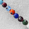 Lampwork Beads, Mix Color Round 6mm Hole:About 1.5mm, Sold by Group