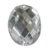 Taiwan Acrylic Cabochons with 2 Holes, Faceted Oval 8x10mm, Hole:About 1mm, Sold by Bag 
