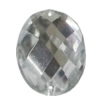 Taiwan Acrylic Cabochons with 2 Holes, Faceted Oval 18x25mm, Hole:About 1mm, Sold by Bag 