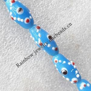 Lampwork Beads, Oval 12x20mm Hole:About 1.5mm, Sold by PC