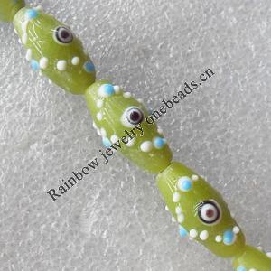 Lampwork Beads, Oval 12x20mm Hole:About 1.5mm, Sold by PC