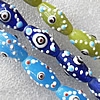 Lampwork Beads, Mix Color Oval 12x20mm Hole:About 1.5mm, Sold by Group