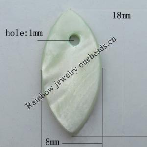  Natural Shell Pendant, Horse Eye 18x8mm Hole:1mm, Sold by PC