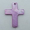  Natural Shell Pendant, Cross 16x12mm Hole:1mm, Sold by PC