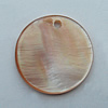  Natural Shell Pendant, Flat Round 15mm Hole:1mm, Sold by PC