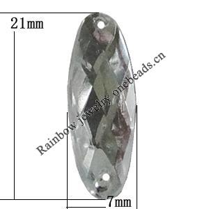 Taiwan Acrylic Cabochons with 2 Holes, 7x21mm, Hole:About 0.5mm, Sold by Bag 