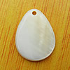  Natural Shell Pendant, Teardrop 17x12mm Hole:1mm, Sold by PC