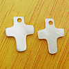  Natural Shell Pendant, Cross 12x10mm Hole:1mm, Sold by PC