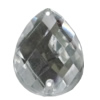 Taiwan Acrylic Cabochons with 2 Holes, Faceted Teardrop 8x13mm, Hole:About 0.5mm, Sold by Bag 