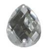 Taiwan Acrylic Cabochons with 2 Holes, Faceted Teardrop 10x14mm, Hole:About 1mm, Sold by Bag 