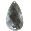 Taiwan Acrylic Cabochons with 2 Holes, Faceted Teardrop 8x17mm, Hole:About 0.5mm, Sold by Bag 