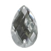 Taiwan Acrylic Cabochons with 2 Holes, Faceted Teardrop 11x20mm, Hole:About 1mm, Sold by Bag 