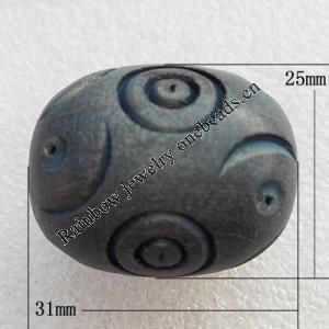 Wooden Jewelry Beads, Oval 31x25mm Hole:About 5mm, Sold by PC