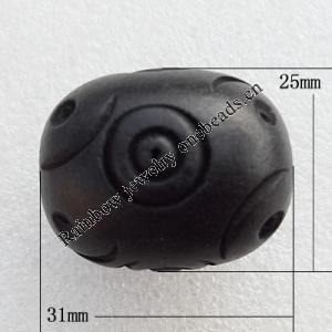 Wooden Jewelry Beads, Oval 31x25mm Hole:About 5mm, Sold by PC