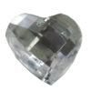Taiwan Acrylic Cabochons with 2 Holes, Faceted Heart 12mm, Hole:About 1mm, Sold by Bag 