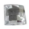 Taiwan Acrylic Cabochons with 2 Holes, Faceted Diamond 6mm, Hole:About 0.5mm, Sold by Bag 