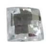 Taiwan Acrylic Cabochons with 2 Holes, Faceted Square 10x10mm, Hole:About 0.5mm, Sold by Bag 