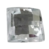 Taiwan Acrylic Cabochons with 2 Holes, Faceted Square 12x12mm, Hole:About 1mm, Sold by Bag 