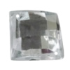 Taiwan Acrylic Cabochons with 2 Holes, Faceted Diamond 14x14mm, Hole:About 1mm, Sold by Bag 