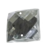 Taiwan Acrylic Cabochons with 2 Holes, Faceted Square 15x15mm, Hole:About 1mm, Sold by Bag 