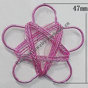 Iron Thread Component Handmade Lead-free, Flower 47mm, Sold by Bag