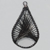 Iron Thread Component Handmade Lead-free, Teardrop 55x33mm Hole:3mm, Sold by Bag