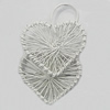 Iron Thread Component Handmade Lead-free, Heart 42x25mm, Sold by Bag