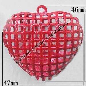 Iron Thread Component Handmade Lead-free, Heart 46x47mm, Sold by Bag