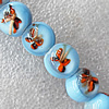 Inner Flower Lampwork Beads, Round 12mm Hole:About 1.5mm, Sold by PC