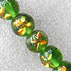 Inner Flower Lampwork Beads, Round 12mm Hole:About 1.5mm, Sold by PC