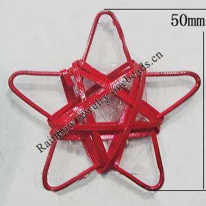 Iron Thread Component Handmade Lead-free, Star 50mm, Sold by Bag