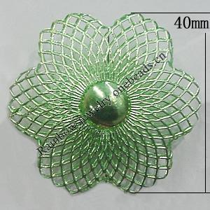 Iron Thread Component Handmade Lead-free, Flower 40mm, Sold by Bag